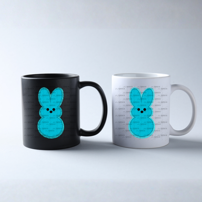 BUNDLE - 6 Colors - Easter Peep Bunny Glitter Outline Bundle Clipart Sublimation PNG Images