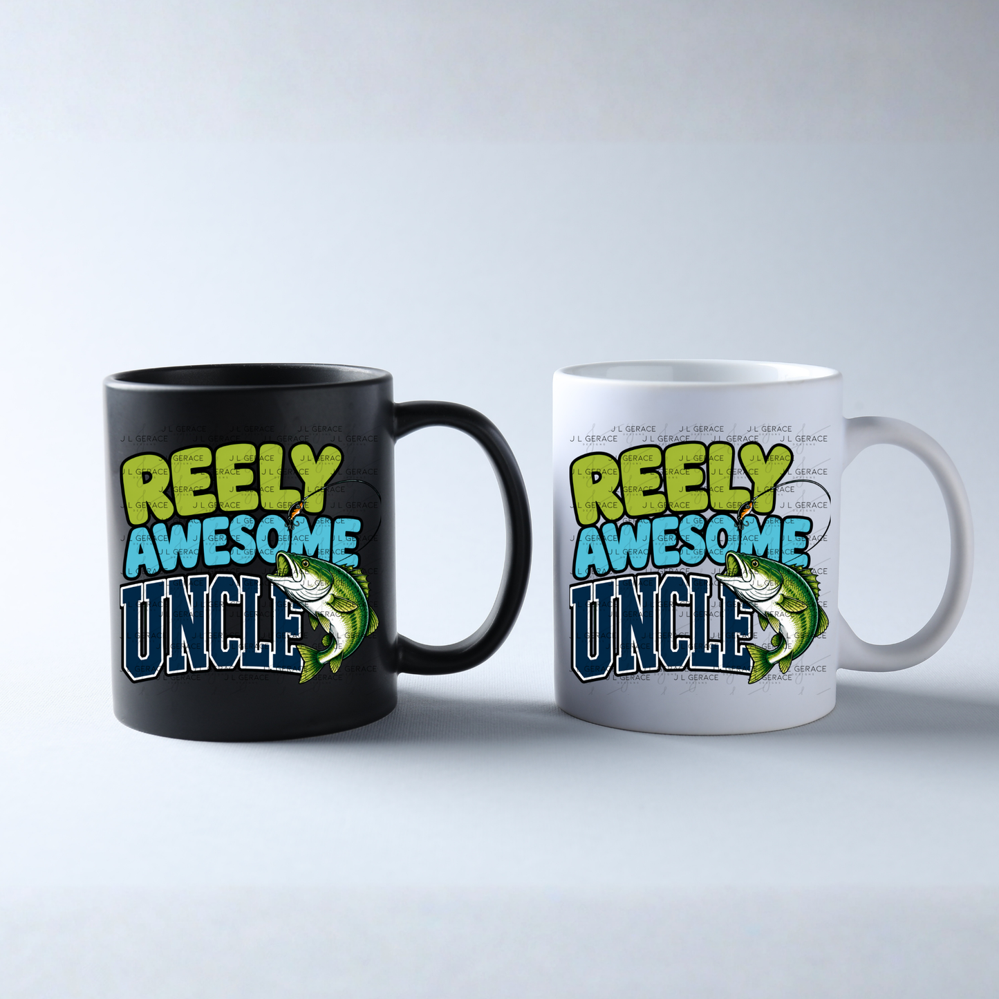 Reely Awesome Uncle PNG – Bass Fishing Sublimation Design