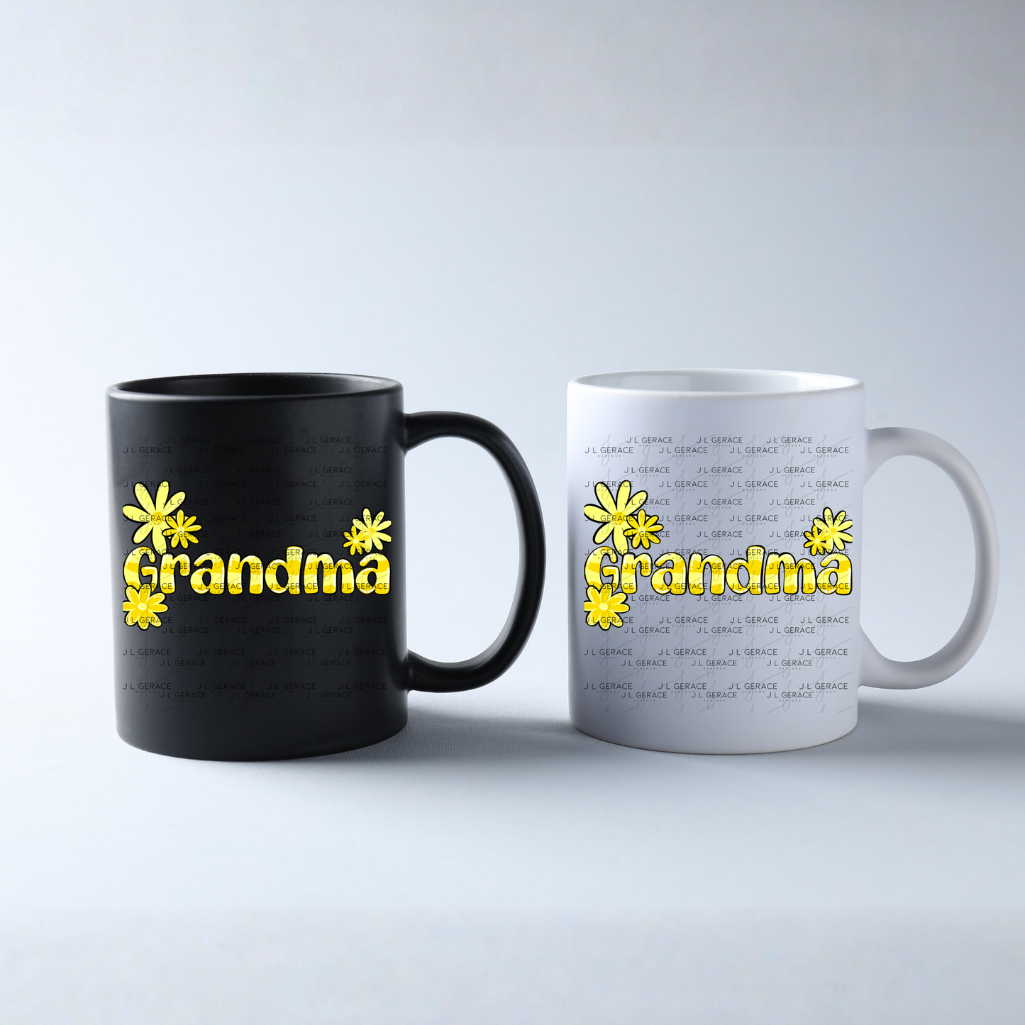 Grandma PNG – Yellow Floral Name Sublimation Design
