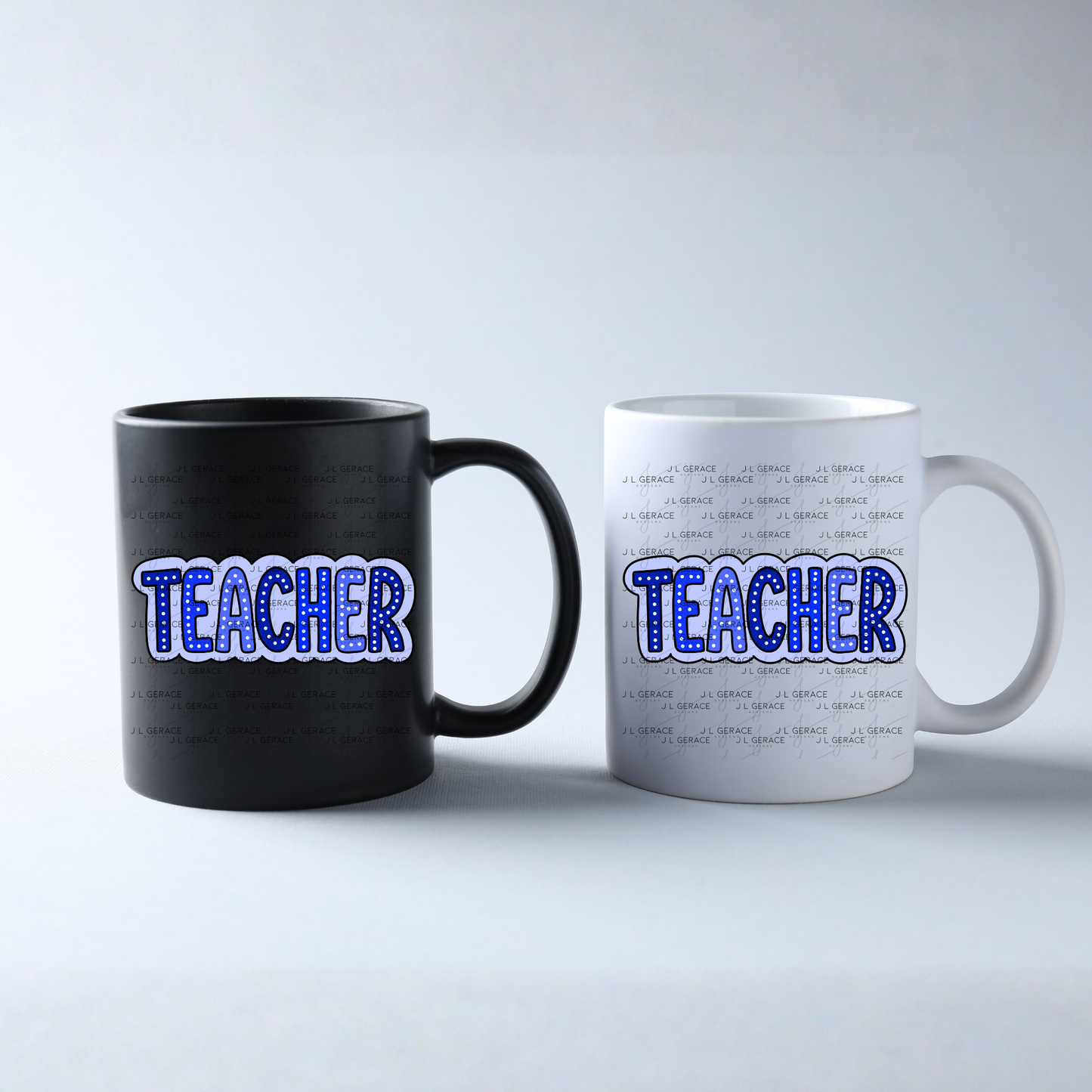 Teacher Dot Lettering Blue PNG Digital Download