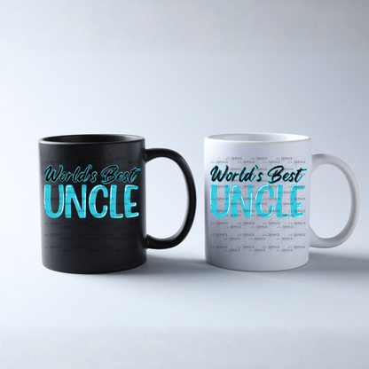 Worlds Best Uncle PNG – Teal Glossy Typography Sublimation Design