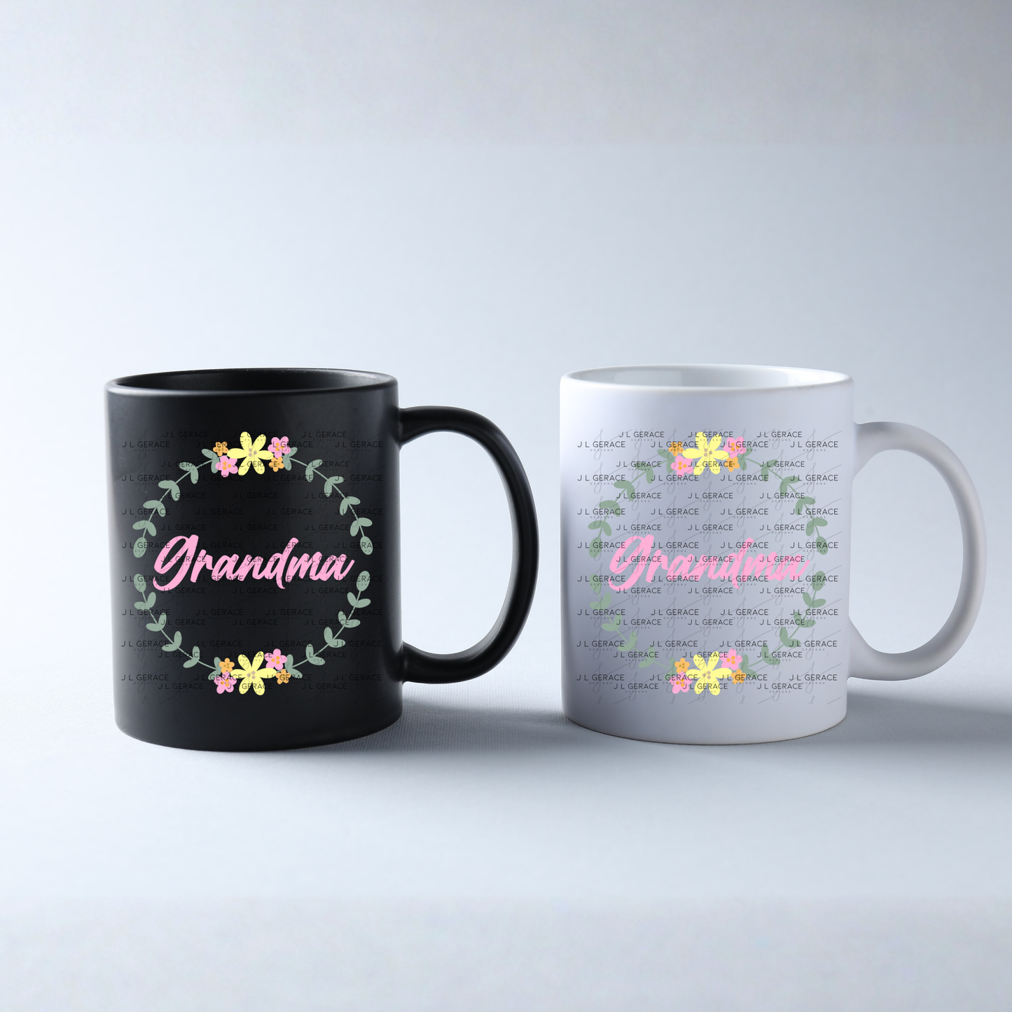 Grandma PNG – Floral Wreath Script Name Sublimation Design