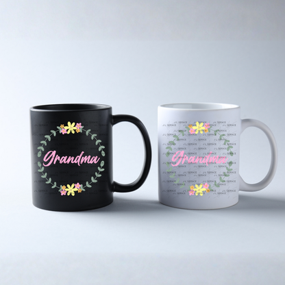 Grandma PNG – Floral Wreath Script Name Sublimation Design