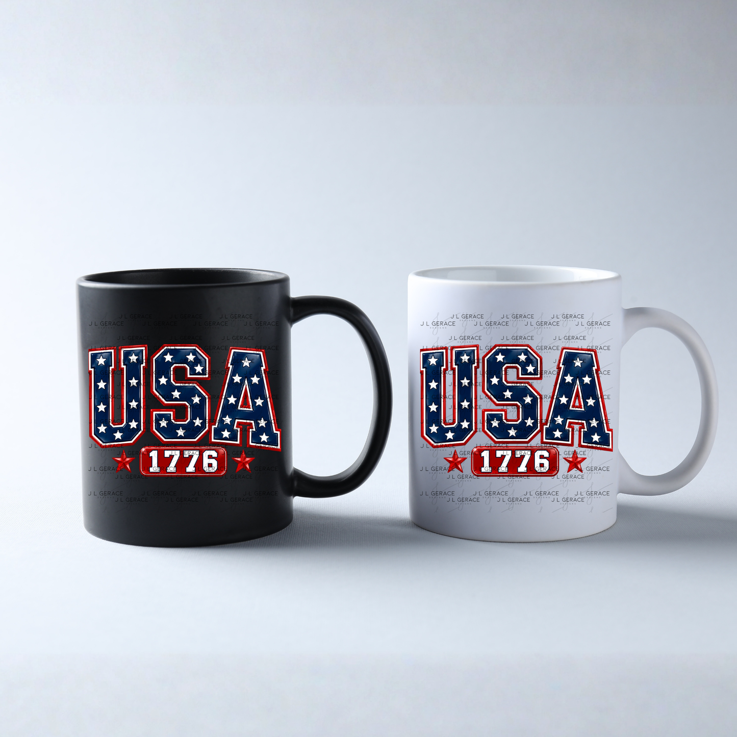 USA 1776 Glossy Patriotic PNG Design