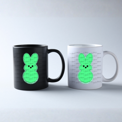 Green Glitter Bunny Peep Easter Clipart Sublimation PNG
