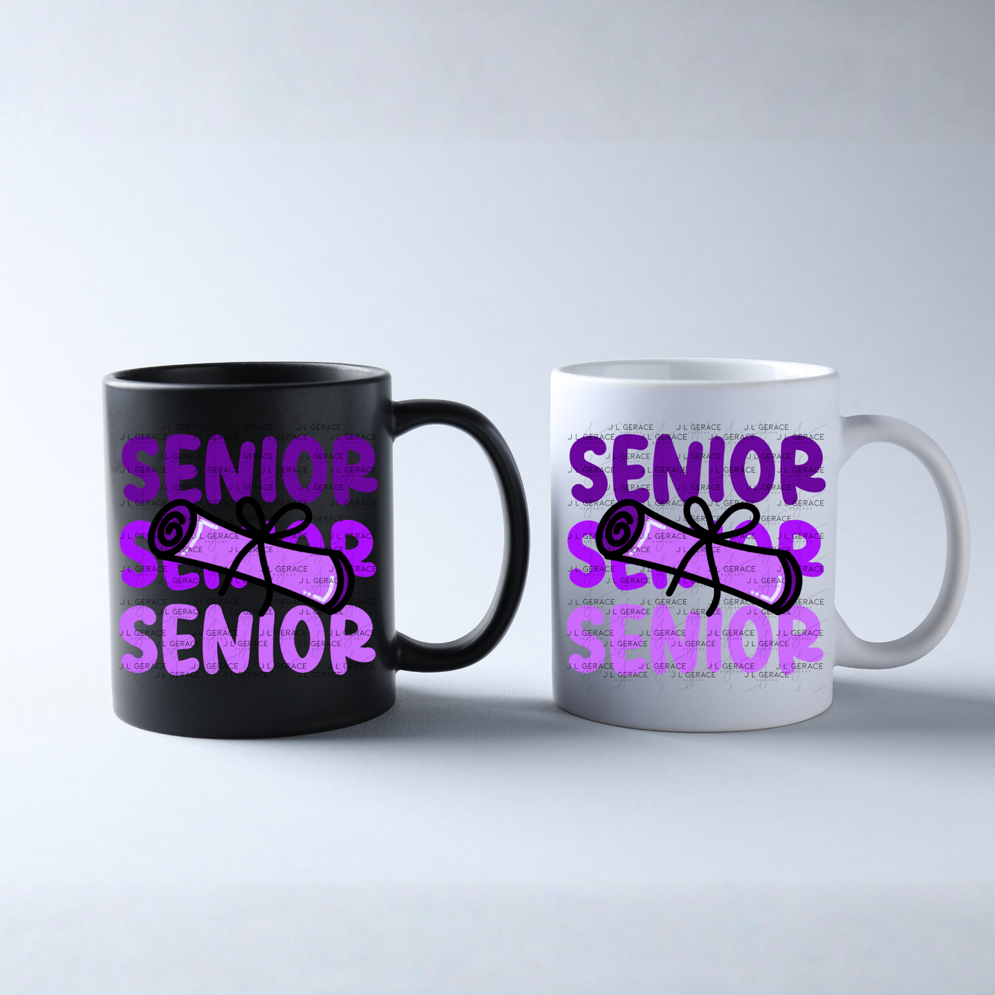 Senior PNG – Purple Diploma Graduation Lettering Design