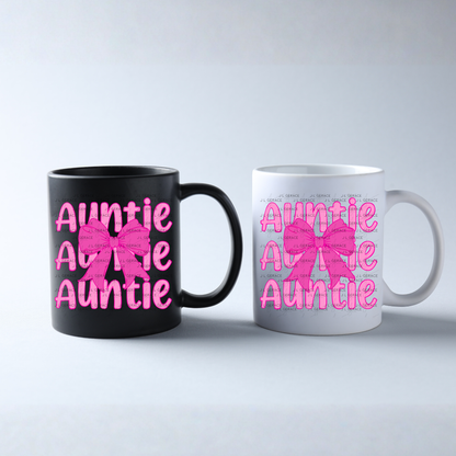 Auntie Bow PNG – Cute Pink Typography Sublimation Design