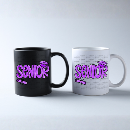 Senior PNG – Purple Pattern Graduation Sublimation Design