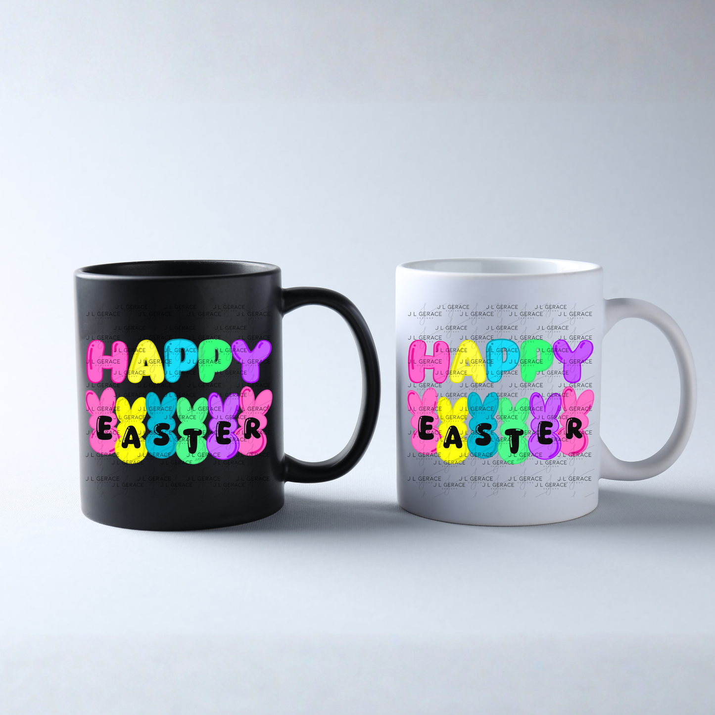 Happy Easter Bunny Clipart Sublimation PNG Peeps Bunny Letter Design