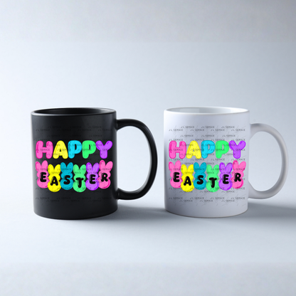 Happy Easter Bunny Clipart Sublimation PNG Peeps Bunny Letter Design