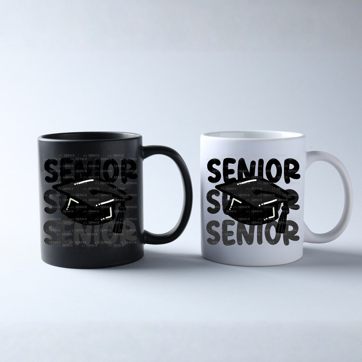 Senior PNG – Black Graduation Cap Lettering Design