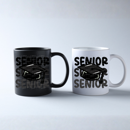 Senior PNG – Black Graduation Cap Lettering Design