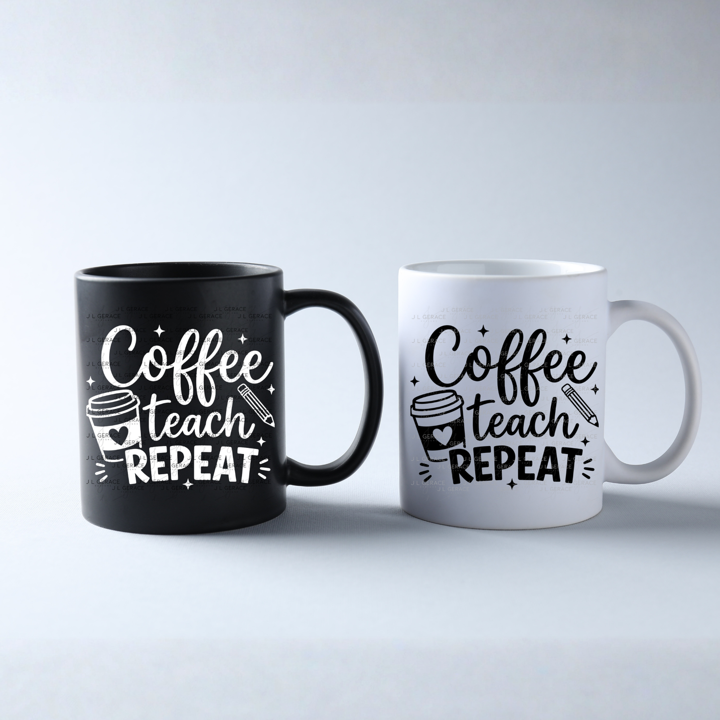 Coffee Teach Repeat Teacher PNG Bundle Digital Download