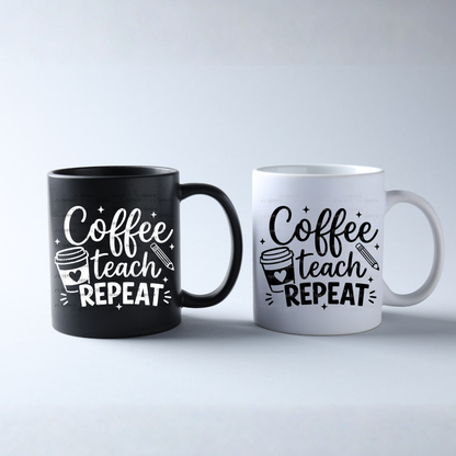 Coffee Teach Repeat Teacher PNG Bundle Digital Download