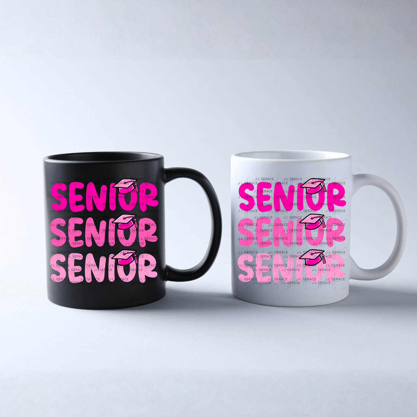 Senior PNG – Pink Graduation Cap Lettering Design