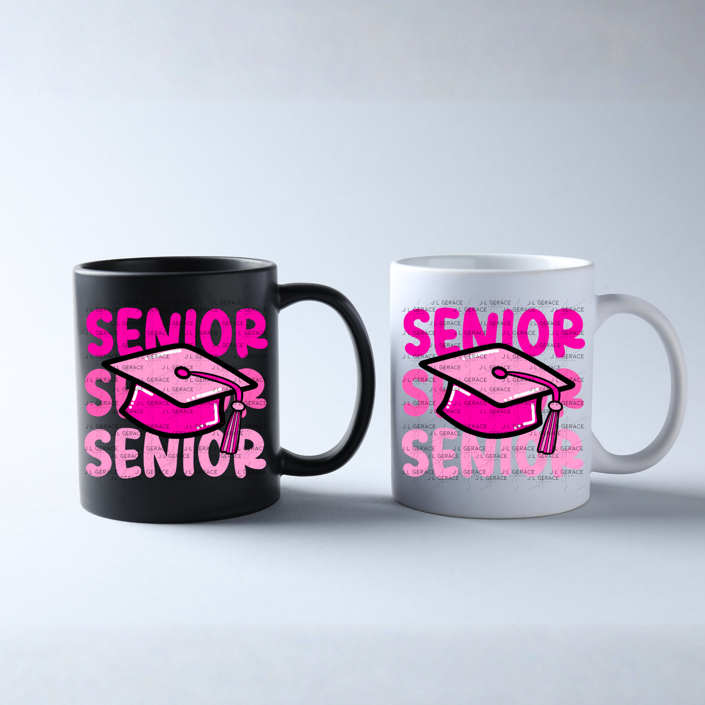 Senior PNG – Pink Graduation Cap Lettering Design