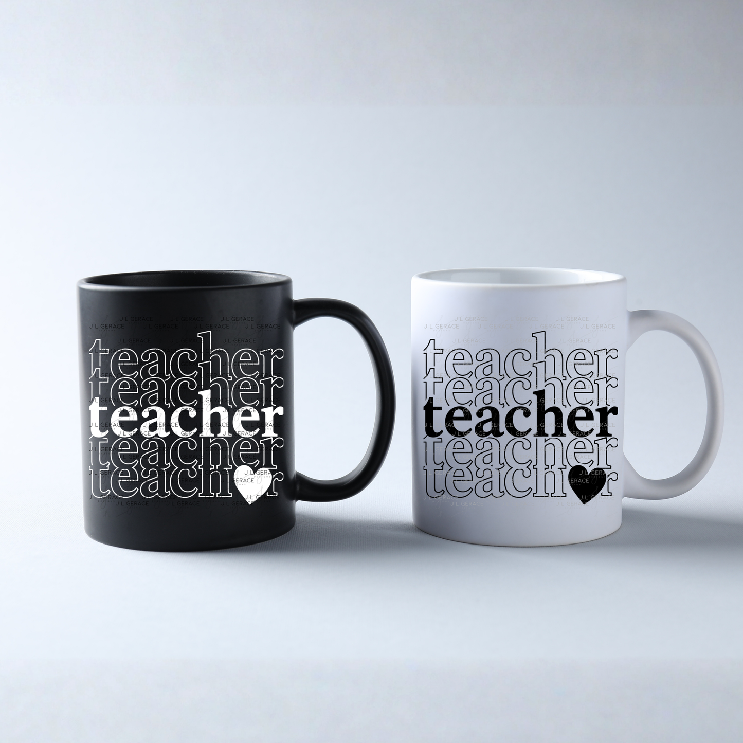 Teacher Teacher Heart PNG Digital Download (2 Colors)