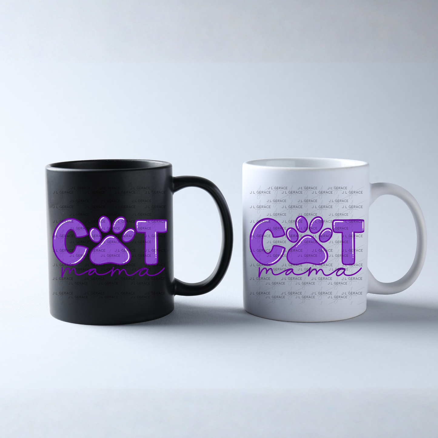 Cat Mama PNG – Purple Paw Print Pet Lover Sublimation Design