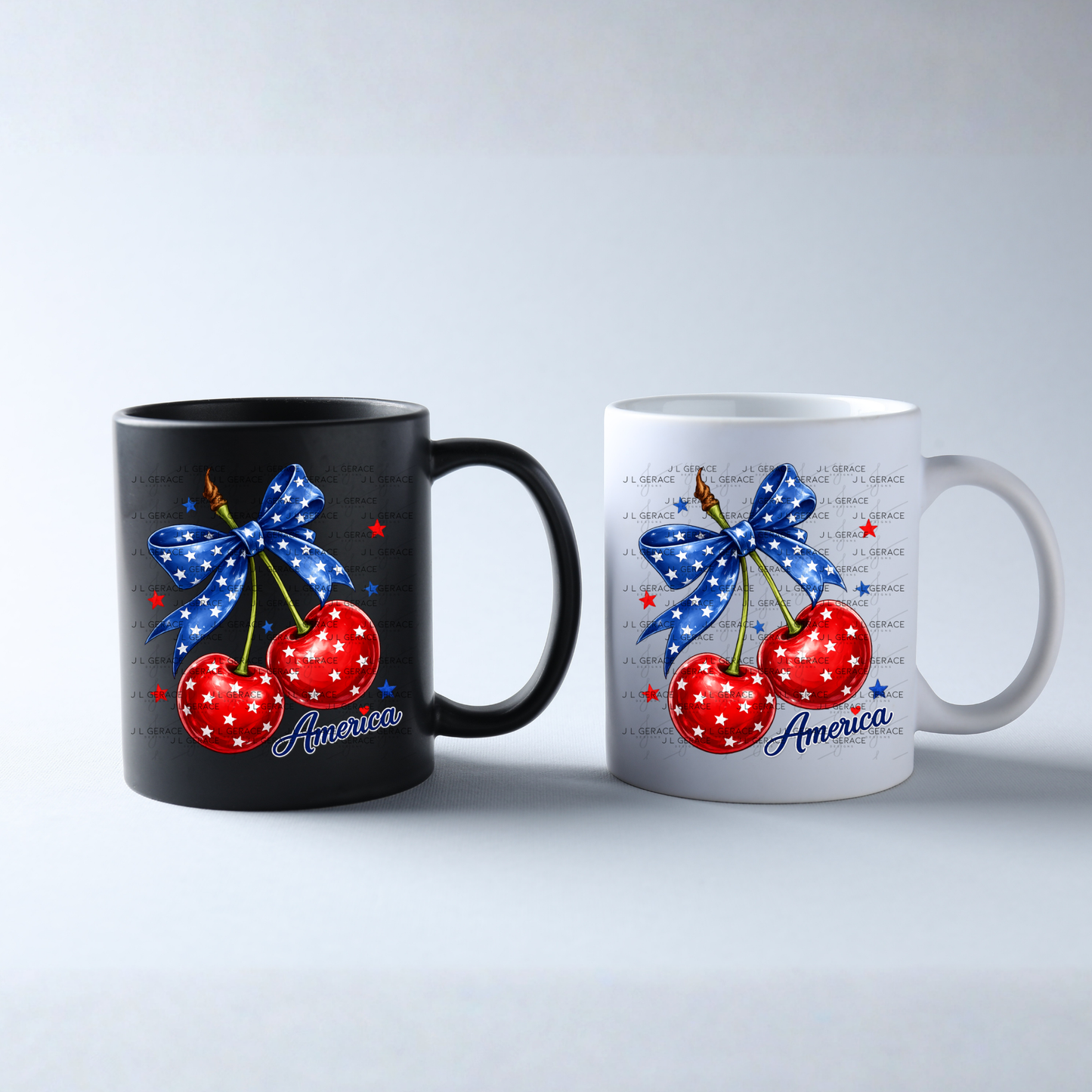 America Cherries Star Bow PNG