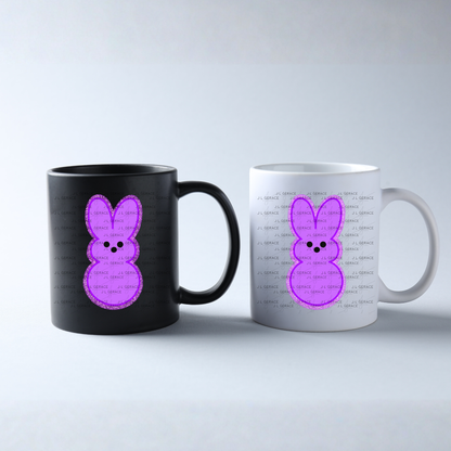Purple Glitter Bunny Peep Easter Clipart Sublimation PNG