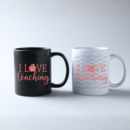 I Love Teaching Apple Teacher Colorful PNG