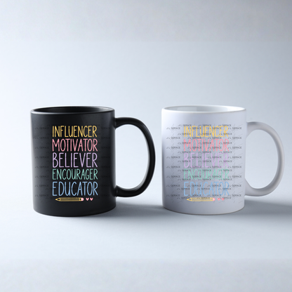 Influencer Motivator Believer Educator Teacher Colorful PNG
