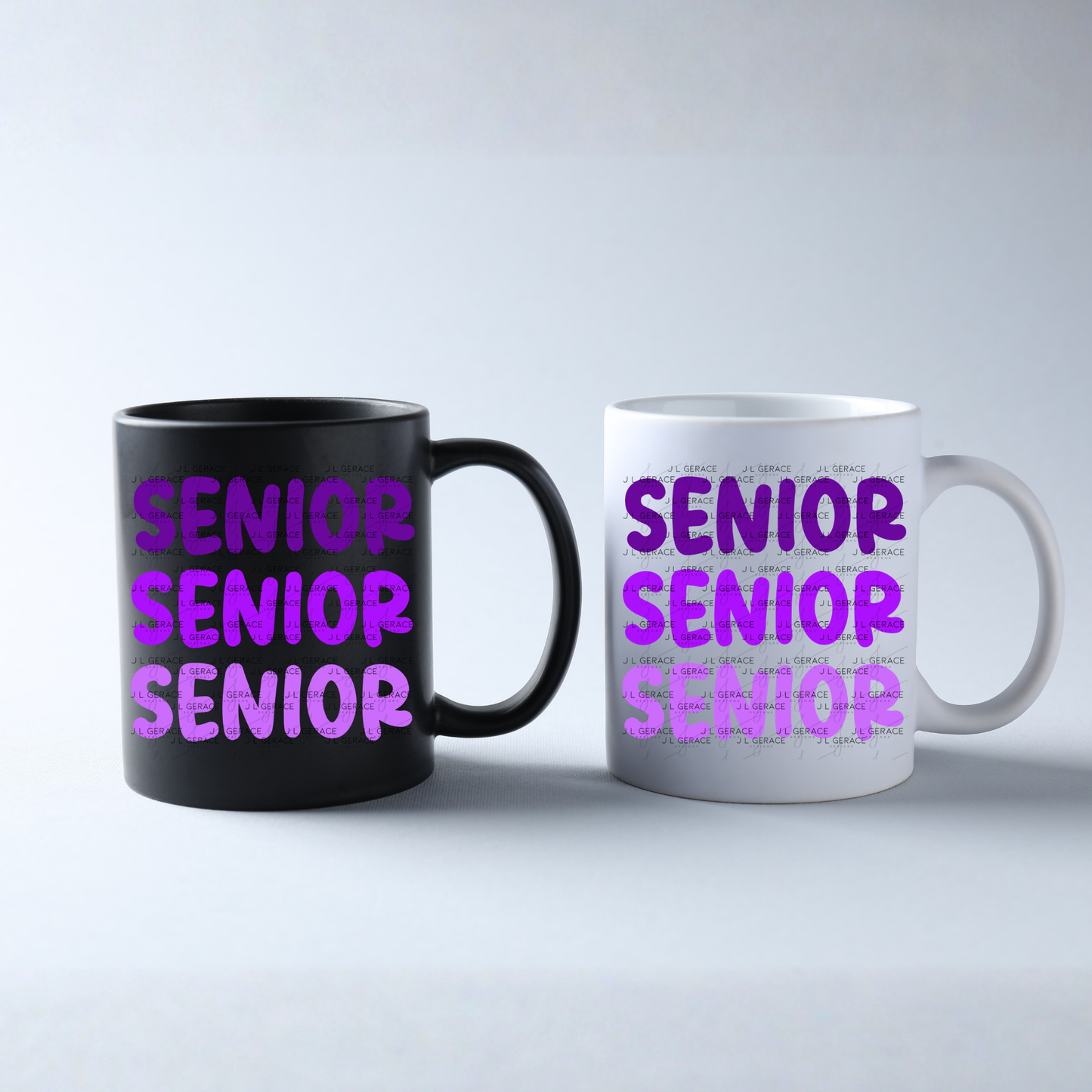 Senior PNG – Purple Gradient Graduation Lettering Design