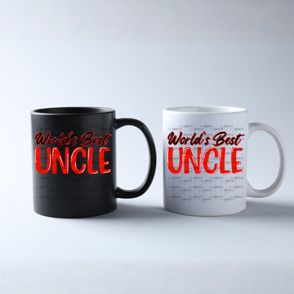 Worlds Best Uncle PNG – Red Glossy Typography Sublimation Design