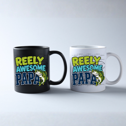 Reely Awesome Papa PNG – Bass Fishing Sublimation Design