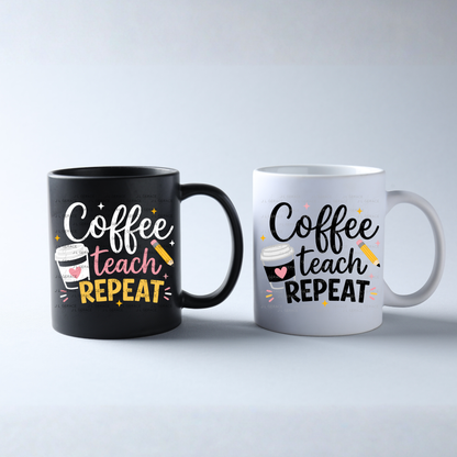Coffee Teach Repeat Teacher PNG Bundle Digital Download