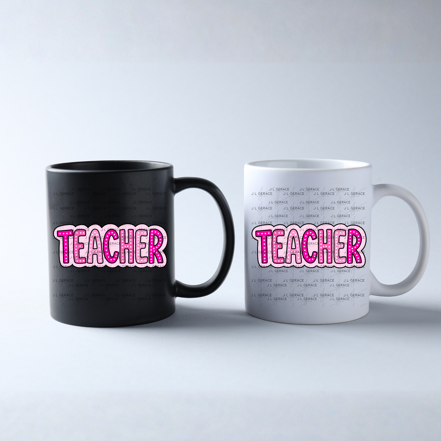 Teacher Dot Lettering Pink PNG Digital Download