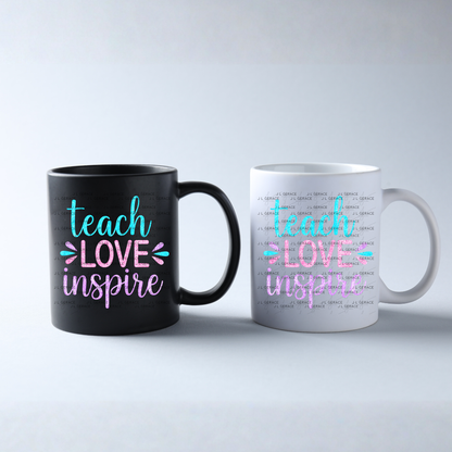 Teach Love Inspire Teacher Color PNG