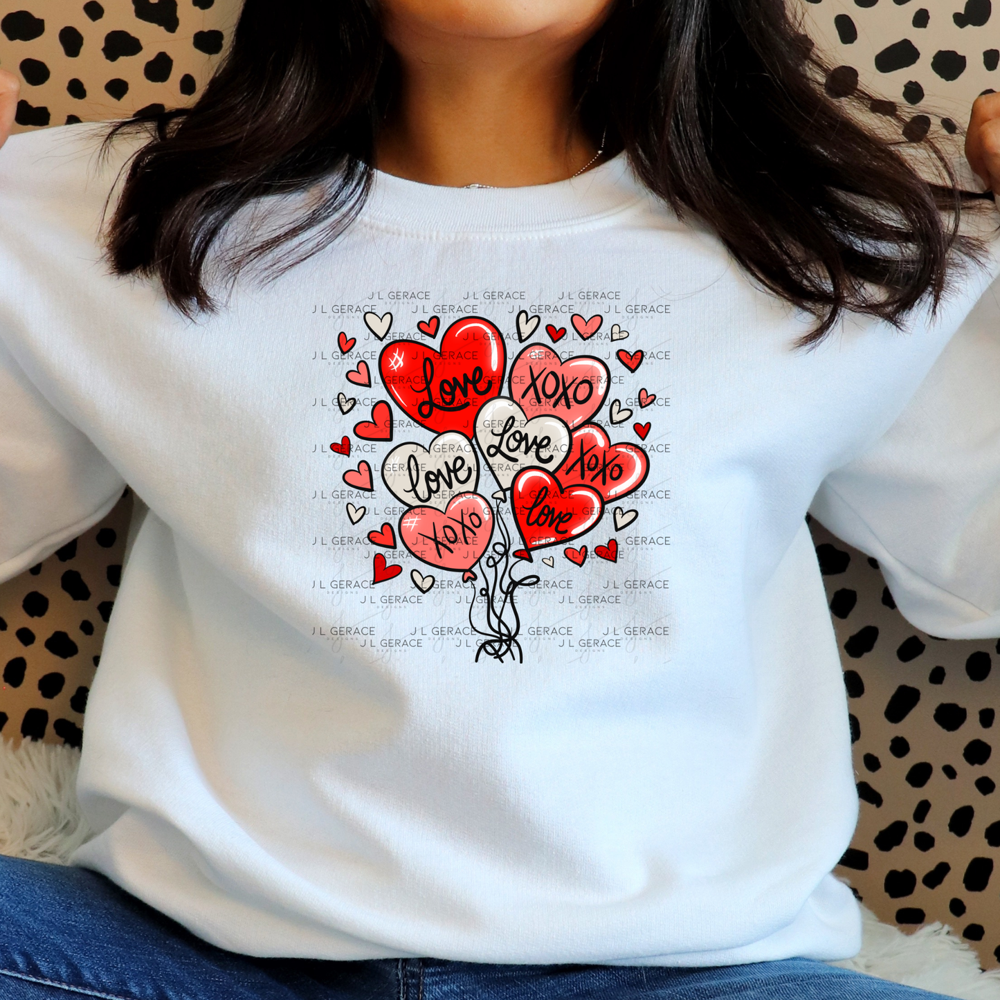 Red Love & XOXO Heart Balloon Bouquet PNG