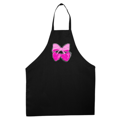 Pink Heart Cherries PNG with Bow String Glitter Design