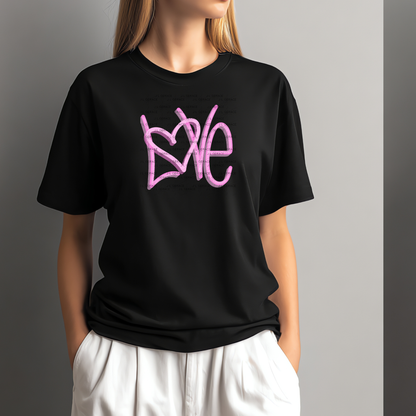 Pink Love Script PNG – Handwritten Heart Typography