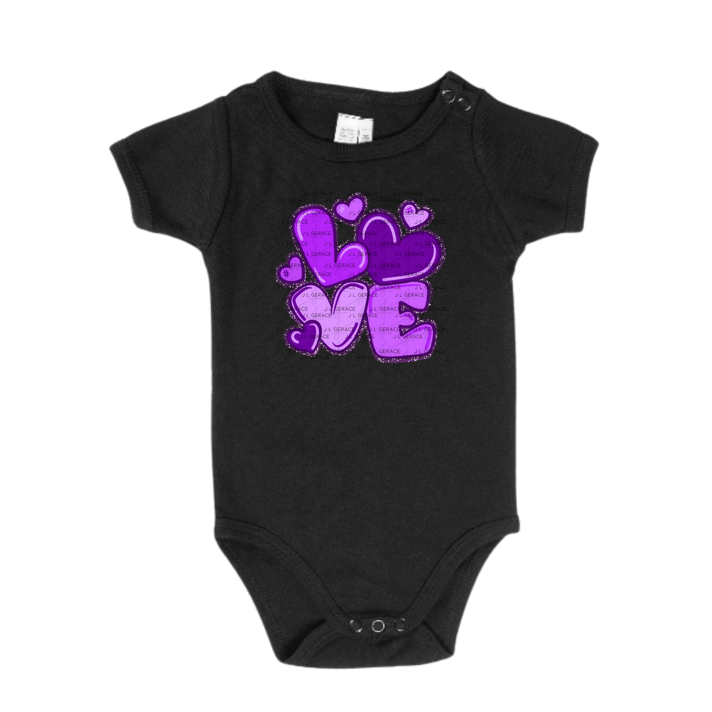 Purple Love Bubble Letter PNG – Glossy Design