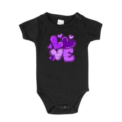 Purple Love Bubble Letter PNG – Glossy Design