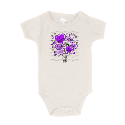Purple Love & XOXO Heart Balloon Bouquet PNG