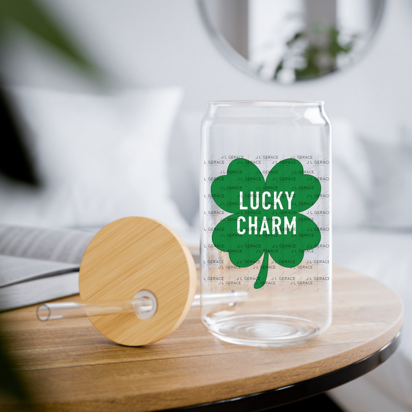 Lucky Charm Shamrock PNG St Patricks Day Sublimation Clipart Digital Download