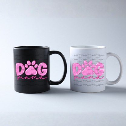 Dog Mama PNG – Pink Paw Print Mothers Day Sublimation Design