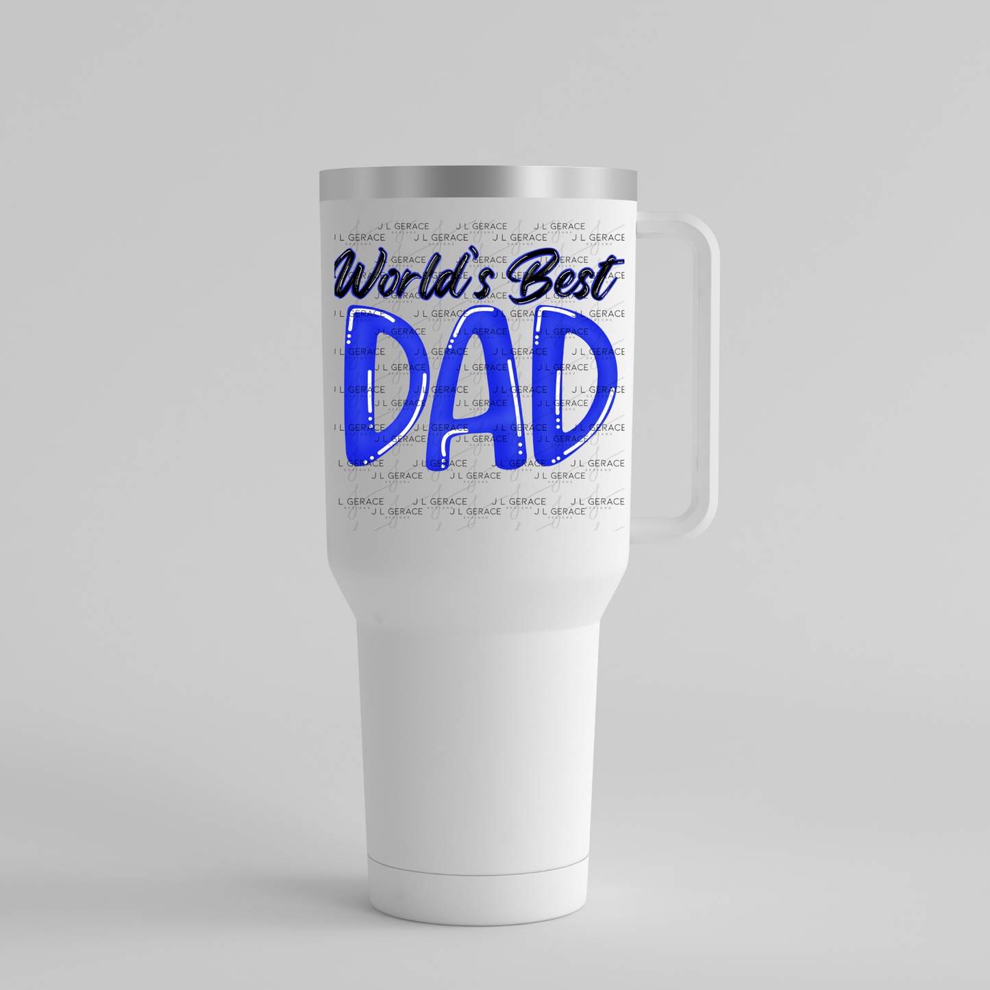 World’s Best Dad PNG – Blue Glossy Typography Design for Father’s Day