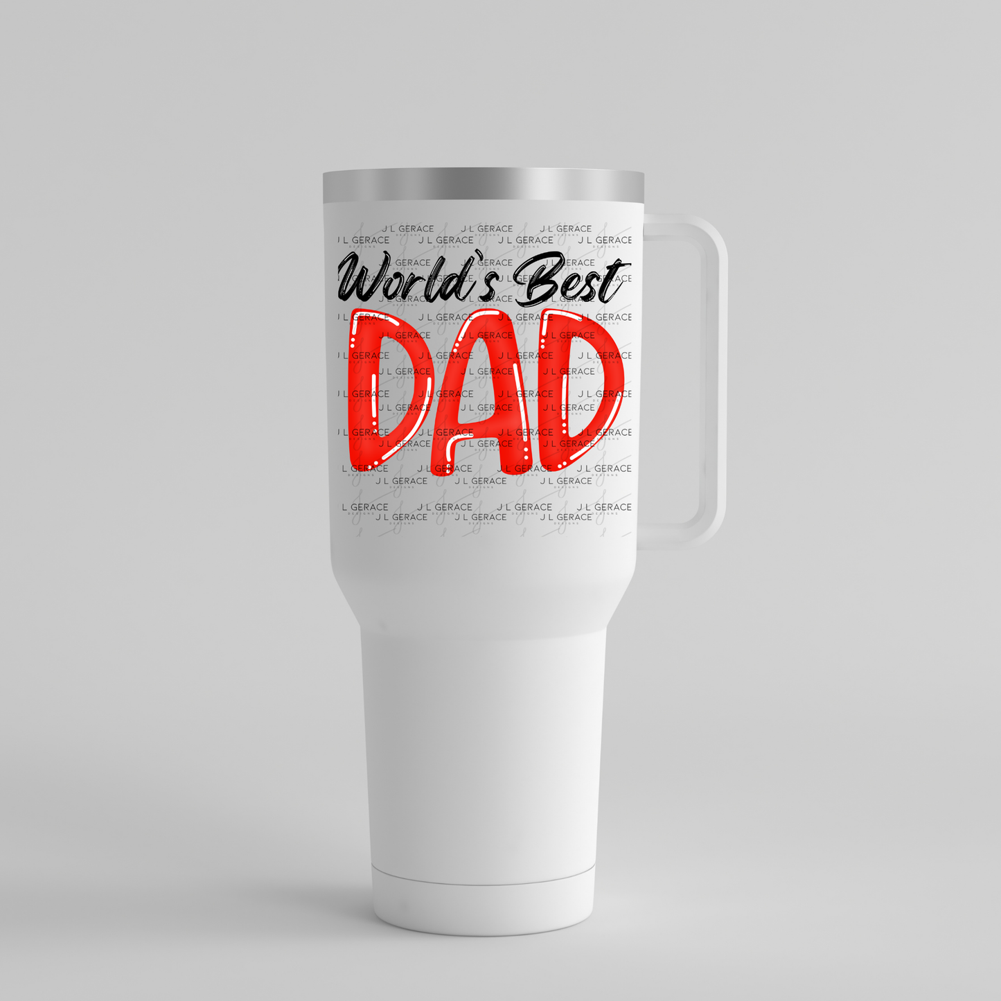 World’s Best Dad PNG – Red Glossy Typography Design for Father’s Day