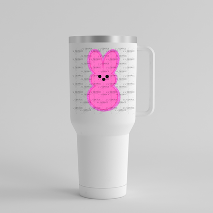 Pink Glitter Bunny Peep Easter Clipart Sublimation PNG