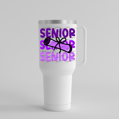 Senior PNG – Purple Diploma Graduation Lettering Design