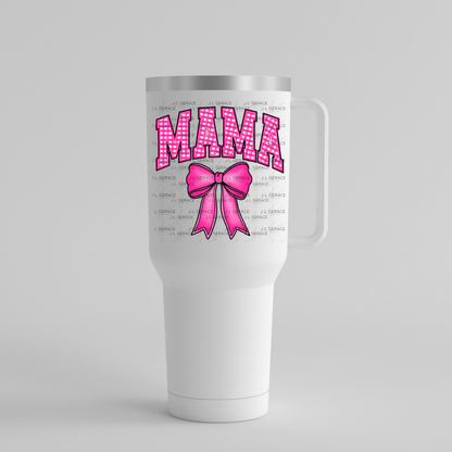 Mama Bow PNG – Pink Gingham Mothers Day Sublimation Design