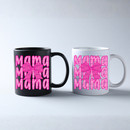 Mama Mama Mama PNG – Pink Bow Mothers Day Sublimation Design