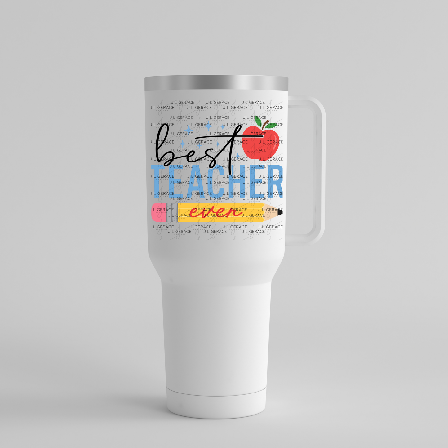 Best Teacher Ever PNG – Pencil and Apple Teacher Appreciation Design