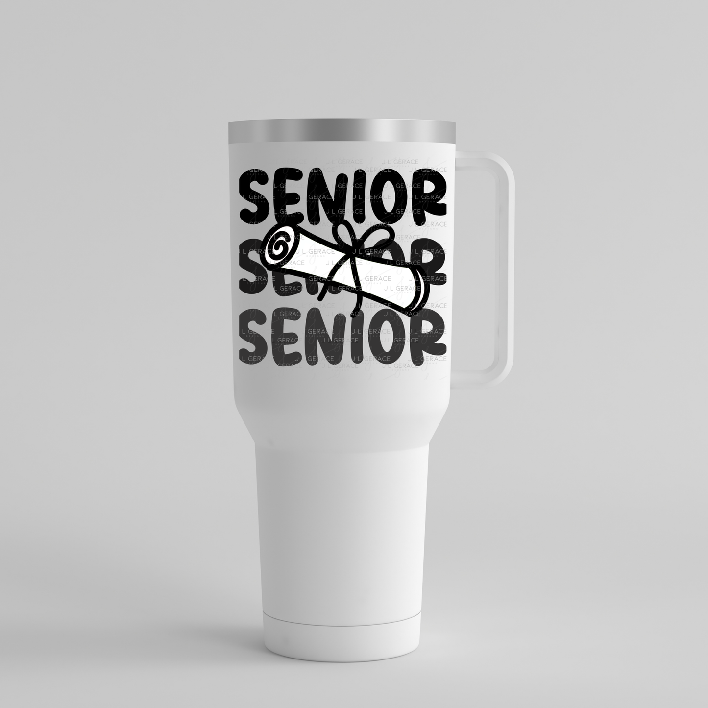 Senior PNG – Black Diploma Graduation Lettering Design