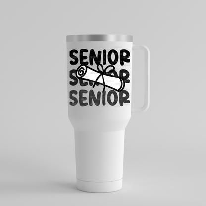 Senior PNG – Black Diploma Graduation Lettering Design