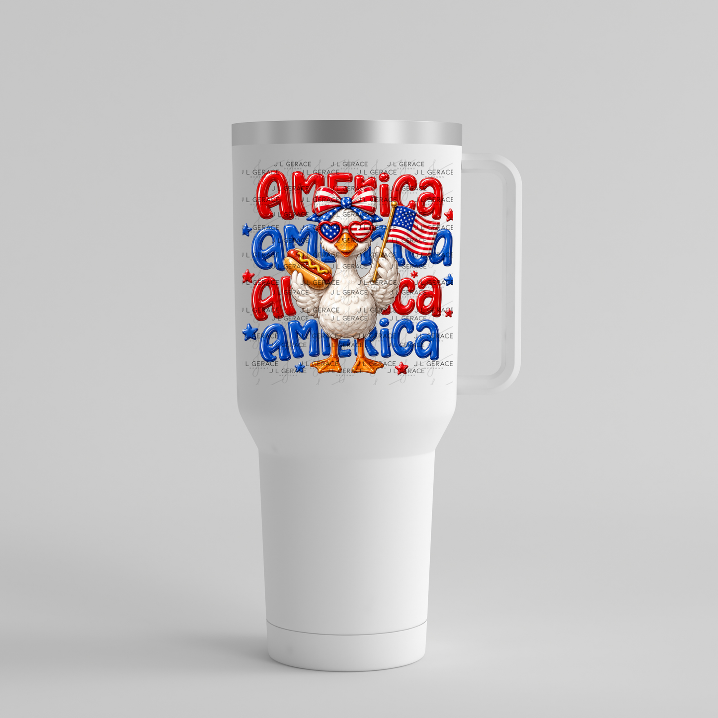 America Goose Hotdog Patriotic PNG Design